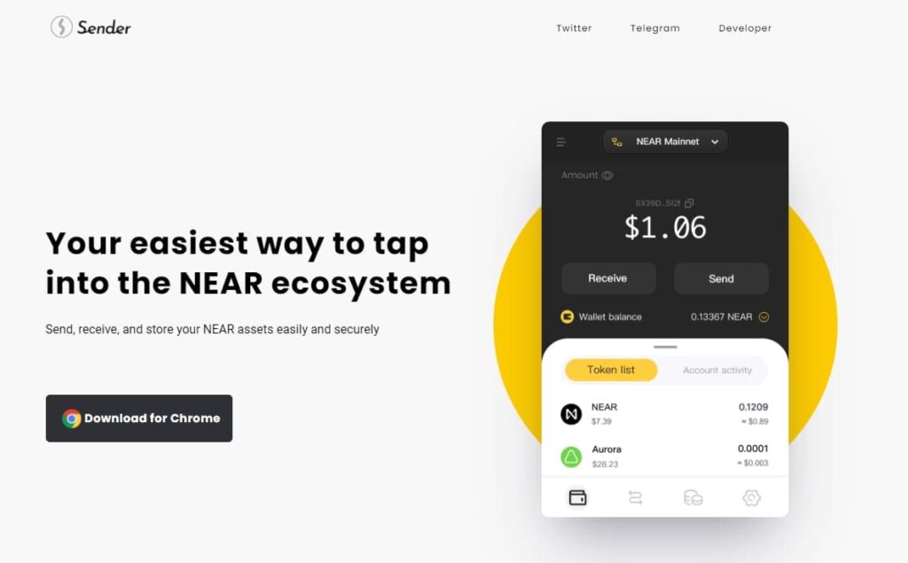 Sender Wallet - Extension cho ví NEAR